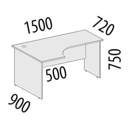 Стол эргономичный левый Альфа 64.22 Дуб Кронберг_1