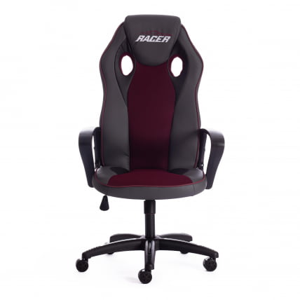 Кресло RACER кож/зам/ткань, металлик/бордо, 36/13_4
