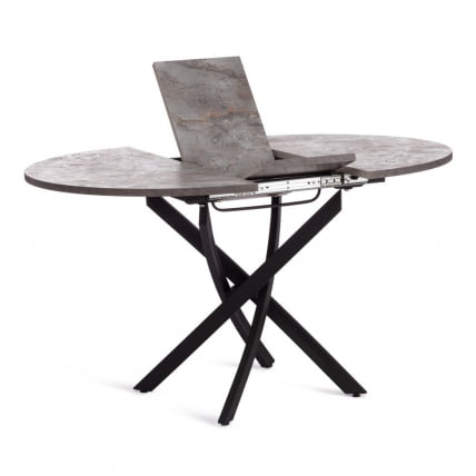 Стол MANZANA ЛДСП/HPL/металл, 100 х 100+30 х 75 см, Кварцит светлый/черный_6