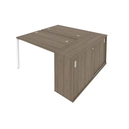 Рабочая станция с опорным шкафом-купе Metal System Б.РС-СШК-1.2 Вяз/Белый_0