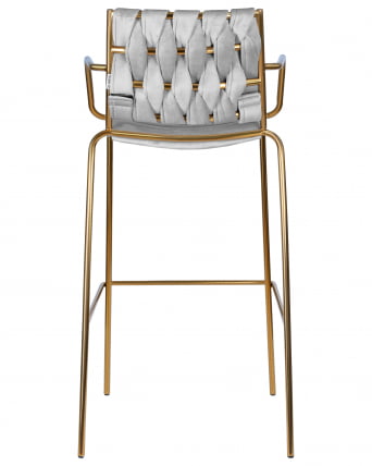 Стул барный DOBRIN MILLER GOLD (cветло-серый велюр (135-37))_4