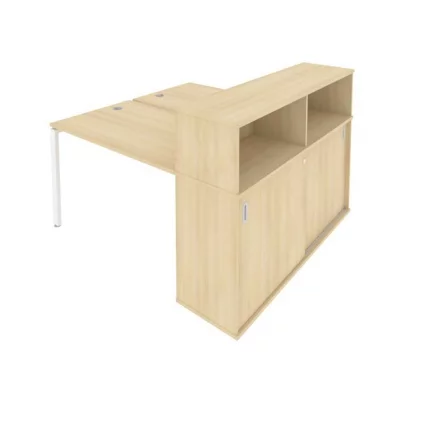 Рабочая станция с опорным шкафом-купе Metal System Б.РС-СШК-2.2 Акация/Белый_0
