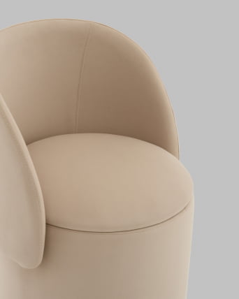 Пуф-трансформер Таунсвилл вращающийся с ящиком велюр бежевый_8