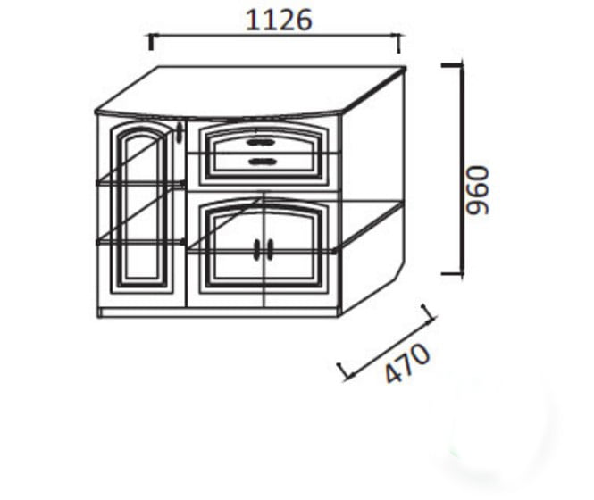 Комод В-2 Орех итальянский (Н) Мария луиза_1