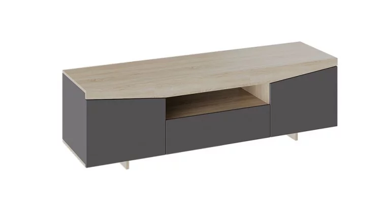 Тумба под телевизор ТВ тип 1 Дуб Сонома/Графит Серый_0