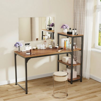 Стол письменный (для компьютера) со стеллажом EUREKA ZX-SH140A-RW с шириной 140 см Reclaimed Wood_5