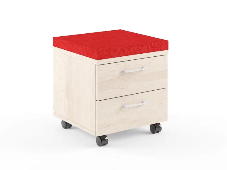 Тумба Мобильная XMC-2D Бук Тиара/Красный_0