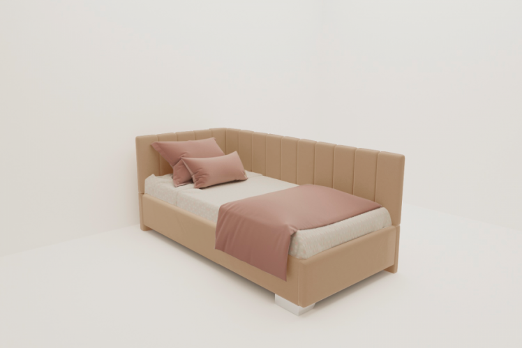 ДЕТСКАЯ МЯГКАЯ ИНТЕРЬЕРНАЯ КРОВАТЬ ТЕРРА БЕЗ ОСНОВАНИЯ (BERHOUSE) Материал фасада: Металл/Велюр; Спальное место: 900х1900; Цвет: Бежевый_0