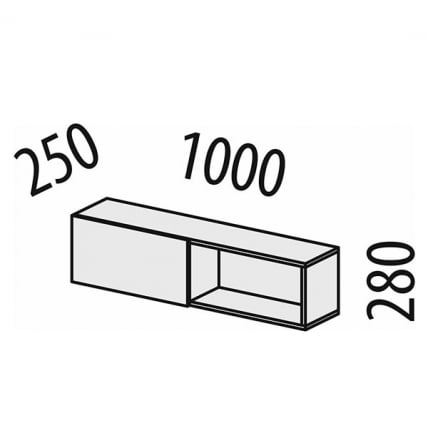 Полка навесная (лев/прав) Джерси 601.42_17