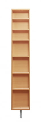 Поворотный шкаф в белом глянцевом стекле Зум Шелф Молочный дуб_1