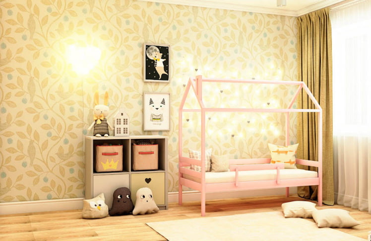Кровать-домик RooRoom кд-1Р Розовый_0