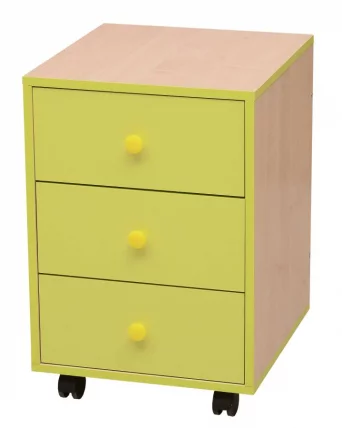 Тумба выкатная Юниор-11.2 Дуб молочный/Синий_0