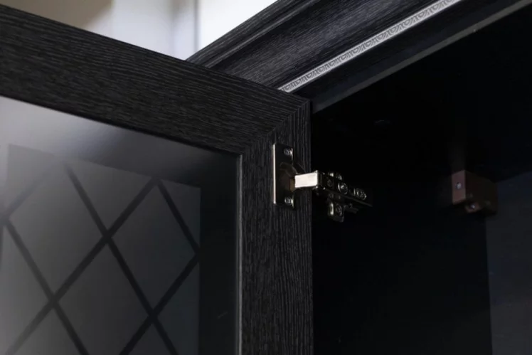 Шкаф кухонный 800 высокий со стеклом Италия ЛД 275.467.000 Черный Дуб темный_1