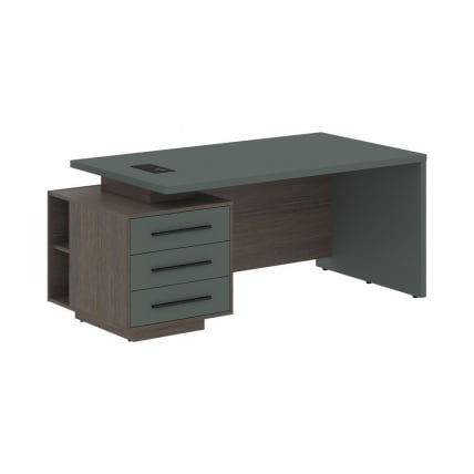 Стол руководителя левый VELION VCT 1890 L Нефрит Дуб Сильвер_0