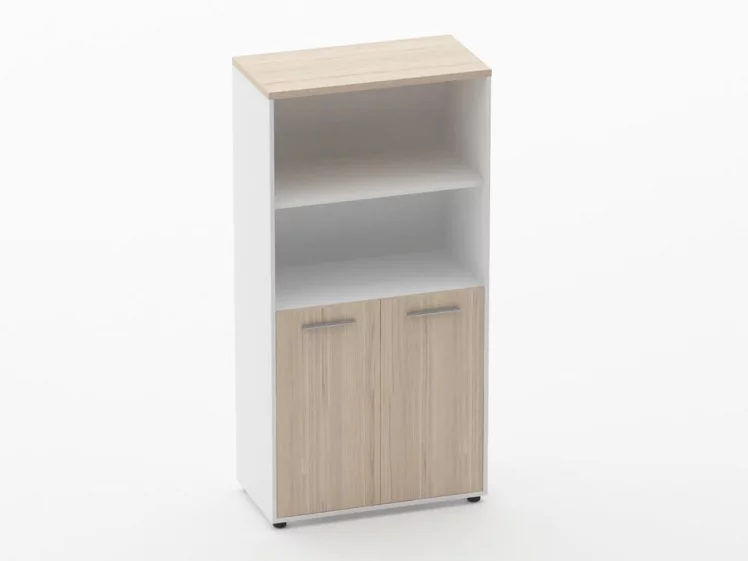 Шкаф 3 широкий 2 полки открытые, 2 полки закрытые Deka 10.16.111 Туя/Белый_0