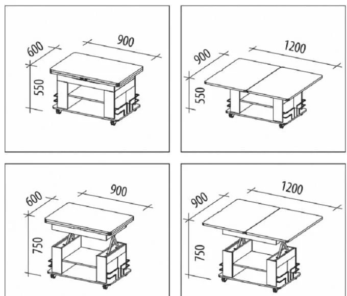 Журнальный стол-трансформер Агат 23 дуб венге_2