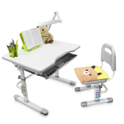 Комплект парта и стул с чехлом RIFFORMA SET-10 Белый Серый_0