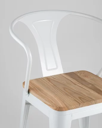 Стул с подлокотниками ТОЛИКС АРМ ВООД Белый / TOLIX ARM WOOD_6