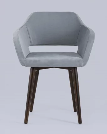 Стул с подлокотниками Саймон велюр Серый_3