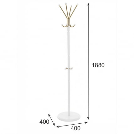 Вешалка напольная В 33Н Белый_4