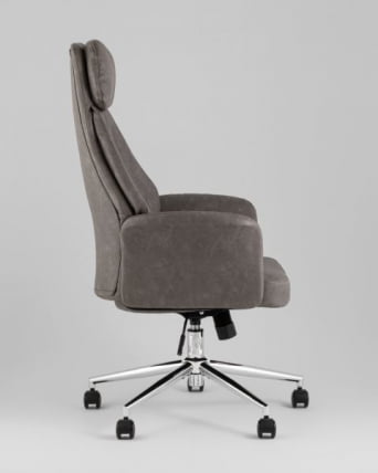 Кресло офисное TopChairs Neoma серый экокожа_2