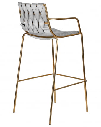 Стул барный DOBRIN MILLER GOLD (cветло-серый велюр (135-37))_3