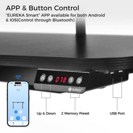 Стол для компьютера (для геймеров) U-образной формы с электрической регулировкой по высоте и трансформируемыми полками Eureka U-71_9