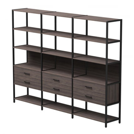Набор стеллажных систем Everprof EVO №9 Дуб Пасадена Черный_0