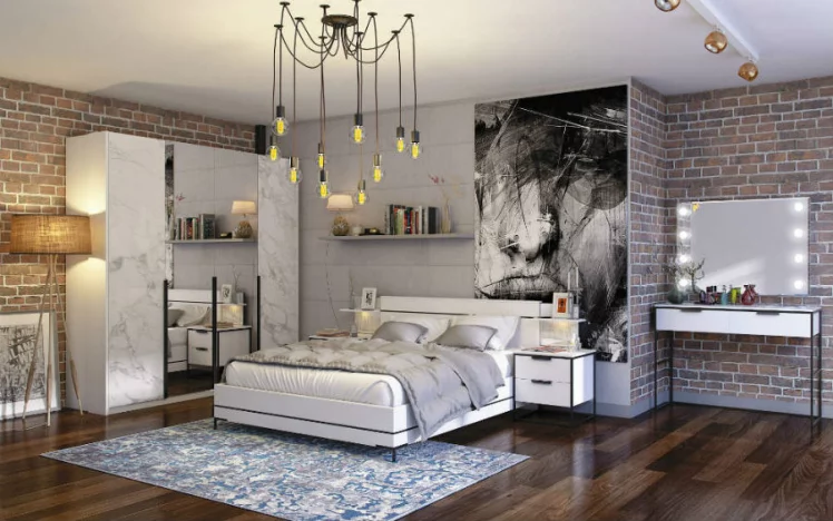 Спальня Норд №1 Белый/Статуарио_1