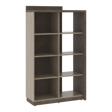 Стеллаж комбинированный на 4 секции левый WOOD&STONE СФ-534101 Бетон Чикаго темный Дрифтвуд_0