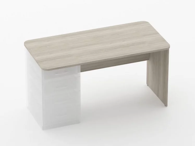 Стол прямой под встроенную тумбу Glassy 1.101.14Л Дуб сантана светлый_0