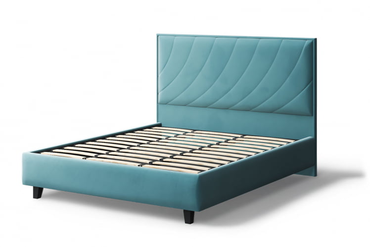 Кровать СОФИЯ 2000*1600мм (без опор), велюр NEO 22 (бирюзовый), (б/основания, б/матраса)_1