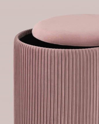 Пуф Шарлотта с ящиком велюр Розовый_3