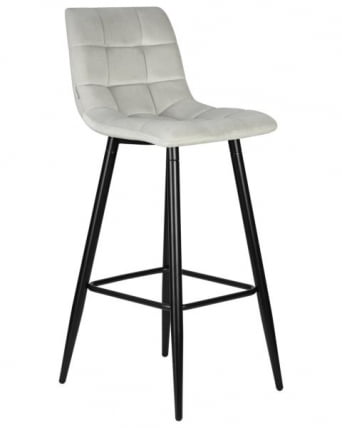 Стул барный DOBRIN NICOLE (черные матовые ножки, светло-серый велюр (108-52)) 2 шт_2