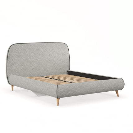 Мягкая кровать Холли ЛД 600.560.000 Светло-серый Стальной_1