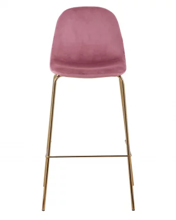Стул барный Валенсия Пыльно-розовый с золотыми ножками_3