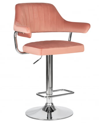 Стул барный DOBRIN CHARLY Пудрово-розовый велюр MJ9-32_0