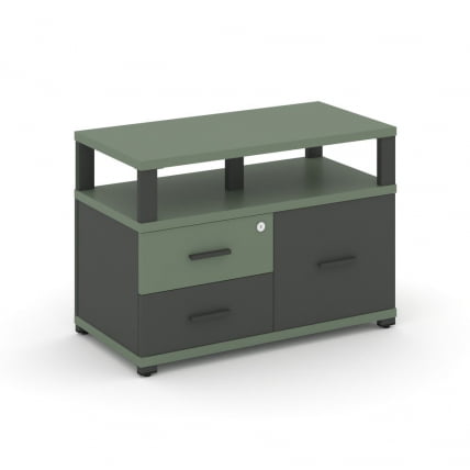 Тумба приставная сервисная с надставкой широкой CONCEPT CN.TSR-003 B/W Кобо Антрацит_0