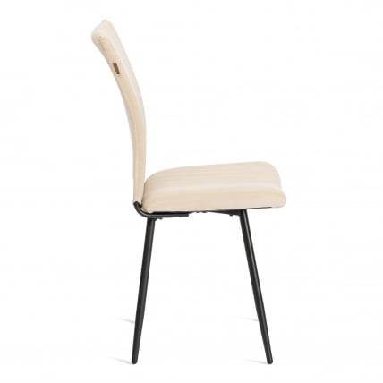 Стул обеденный Monte Carlo разборный, ткань велюр, 45х55х97, молочный/черный, (Porsche 2)_1