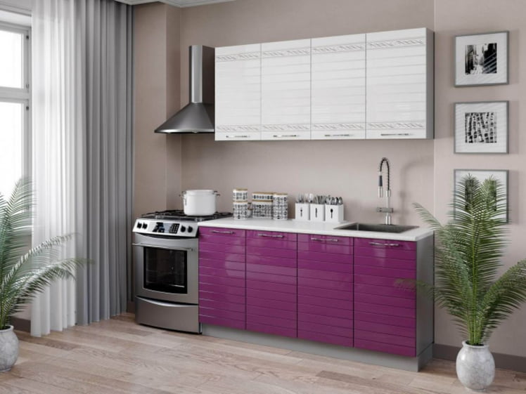 Кухонный гарнитур 2200 Анастасия №3 Белый Ежевика_0