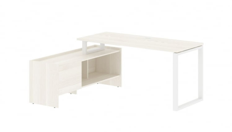 Стол с тумбой EDIS EQCT 17614 Ясень Траун Белый_0