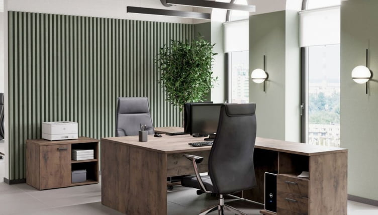 Комплект офисной мебели LEMO №3 Таксония шоколадная Кашемир_1