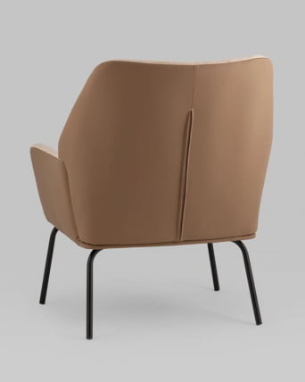 Кресло Харви Светло-коричневый с коричневой экокожей_4