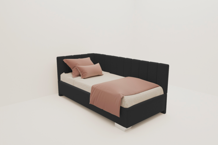 ДЕТСКАЯ МЯГКАЯ ИНТЕРЬЕРНАЯ КРОВАТЬ ТЕРРА С ОРТОПЕДИЧЕСКИМ ОСНОВАНИЕМ (BERHOUSE) Цвет фасада: Серый; Материал фасада: Металл/Велюр; Спальное место: 1200х2000 мм_0