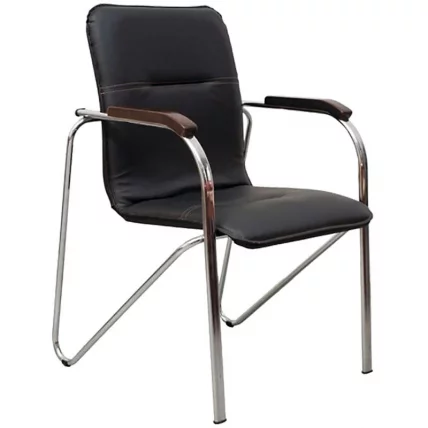 Кресло офисное САМБА хром орех Скаден Черный_0