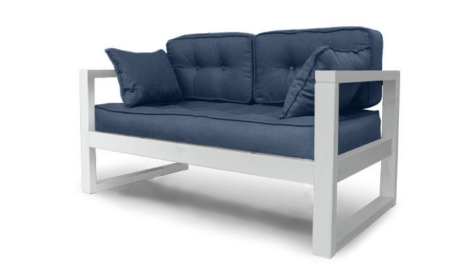 Диван двухместный DEmoku Д-2 небесно-голубой_белый_0
