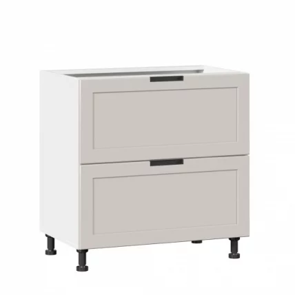 Тумба кухонная 800 с 2 ящиками ЛЮКС (4) Джамис ЛД 296.920.000.123 Белый Кашмир_0