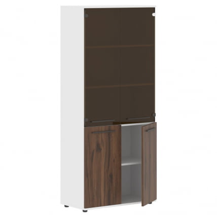 Шкаф комбинированный EDIS EHCS 85.2 Дуб Денвер темный Мокко Белый_1