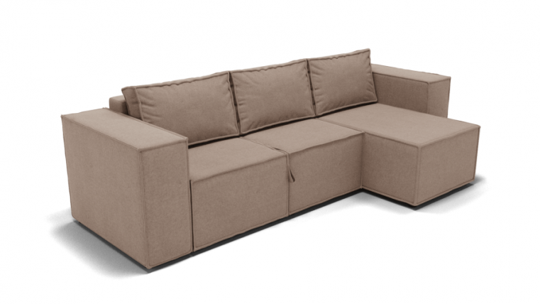 Диван Хилтон-3 угол левый/правый (ЗР) Цвет фасада: Светло коричневый; Тип: Левый/правый; Материал фасада: Металл/Велюр_0