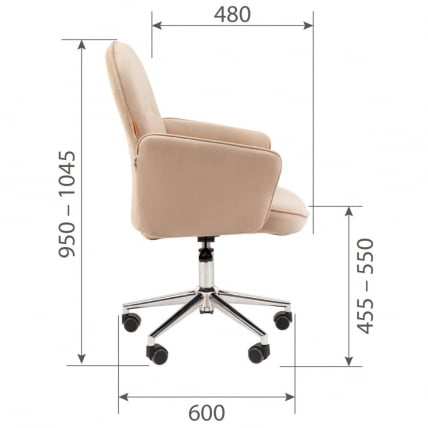Офисное кресло CHAIRMAN HOME 130 велюр Бежевый_6